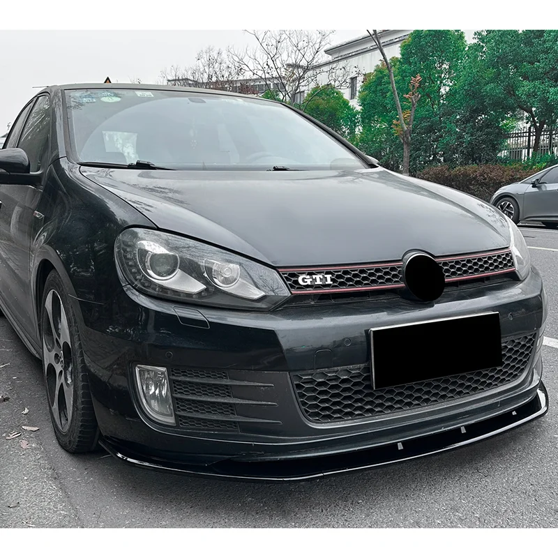 AutoStyle Voorspoilerlip passend voor Volkswagen Golf VI GTi/GTD 2008-2012 (Glanzend Zwart ABS)