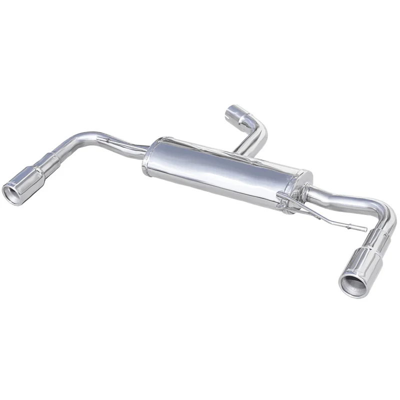 InoXcar 100% RVS Dubbele Sportuitlaat passend voor Volkswagen Beetle 2.0 TFSI 200pk 2012- Ø 65 1x80mm