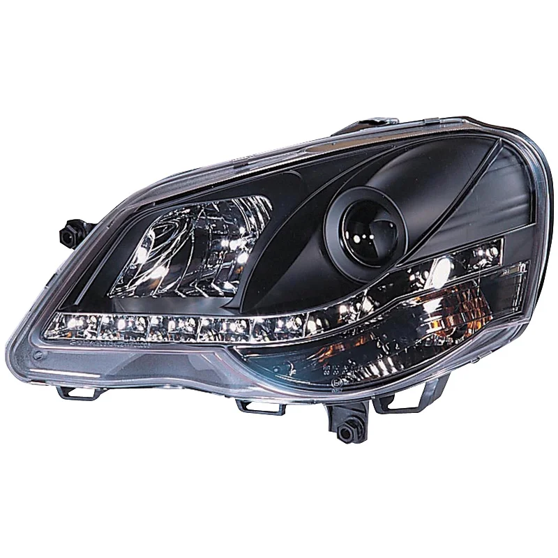 AutoStyle Set Koplampen in DRL-Look passend voor Volkswagen Polo 9N2 2005-2009 – Zwart