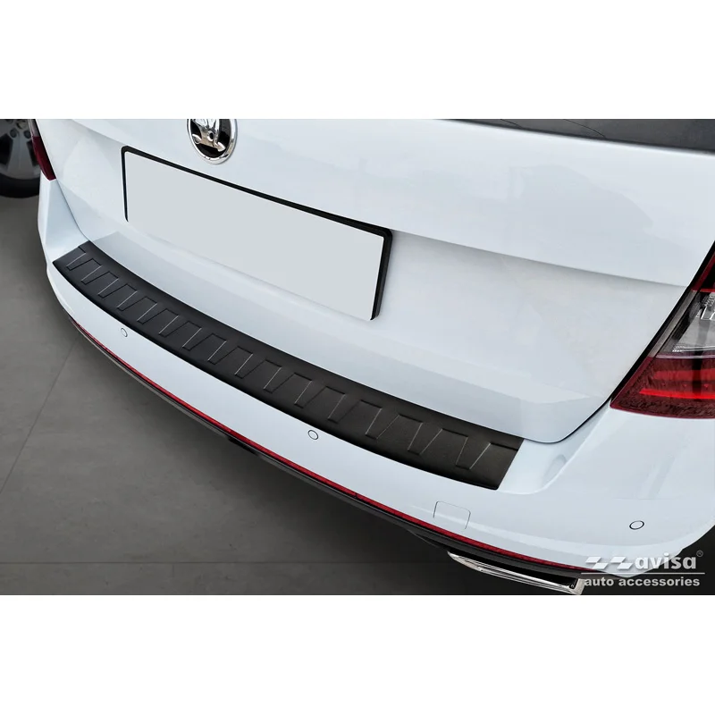 Avisa RVS Achterbumperprotector passend voor Skoda Octavia Combi RS (5E5) 2013-2017 & FL 2017-2020 - Matzwart
