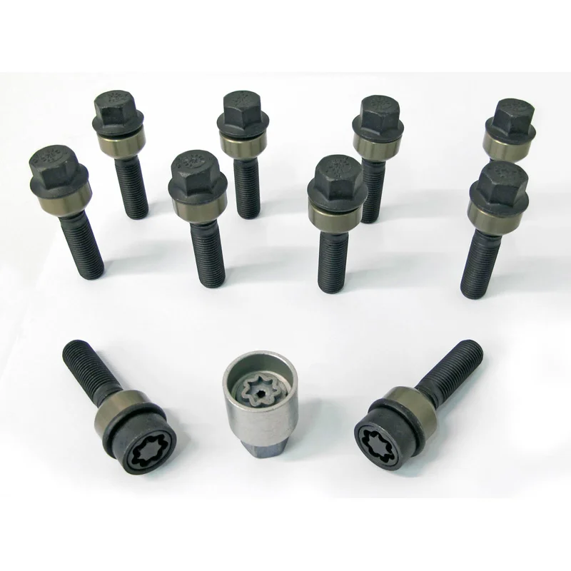H&R Wielboutenset bolkonisch met beweegbare ring R14 M14x1.50 – Lengte 44mm – Zwart – 10 stuks (Bv. passend voor Porsche) – incl. wielsloten