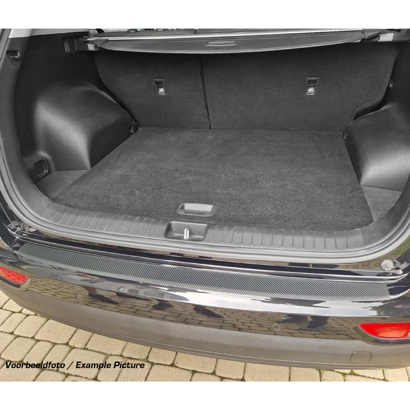 MAX6 Pasklare Achterbumperbeschermfolie passend voor Audi Q2 (GA) Quattro S-Line 2016- - Carbon-look