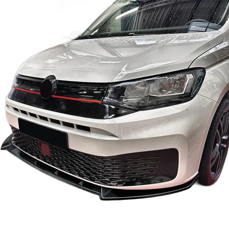AutoStyle Voorspoilerlip passend voor Volkswagen Caddy V 2020- (Glanzend Zwart ABS)