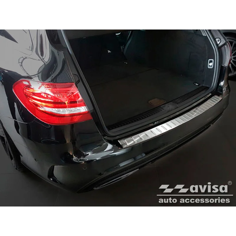 Avisa RVS Achterbumperprotector passend voor Mercedes C-Klasse W205 Kombi 2014-2021 - Zilver