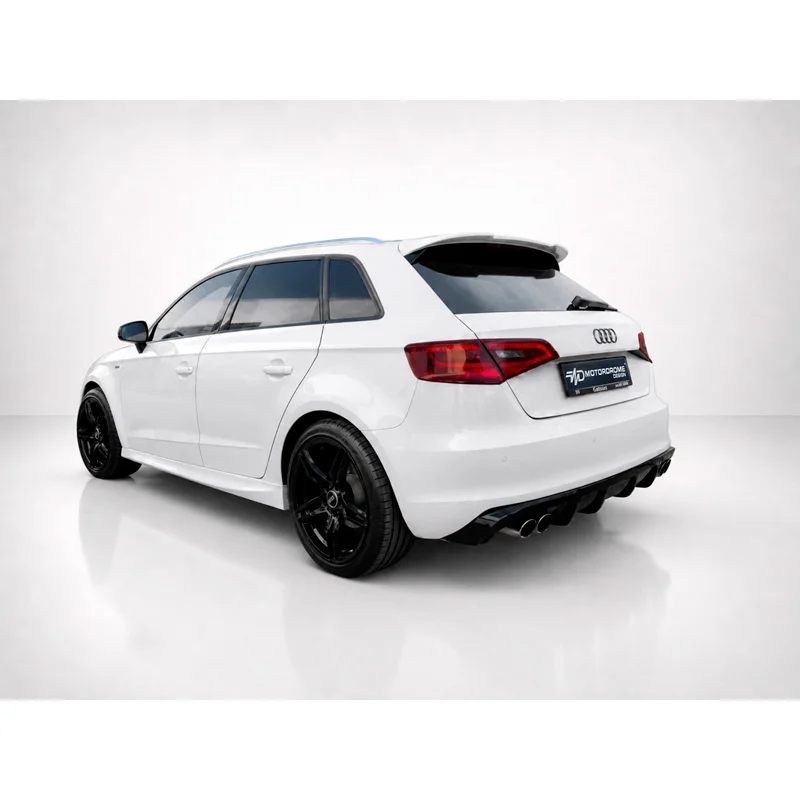 Motordrome Achterbumperdiffuser passend voor Audi A3 8V Sportback 2012-2016 (Uitlaatuitsparing links) (ABS)