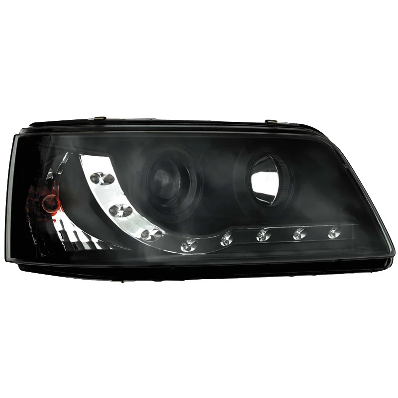 AutoStyle Set Koplampen in DRL-Look passend voor Volkswagen T5 2003-2010 – Zwart
