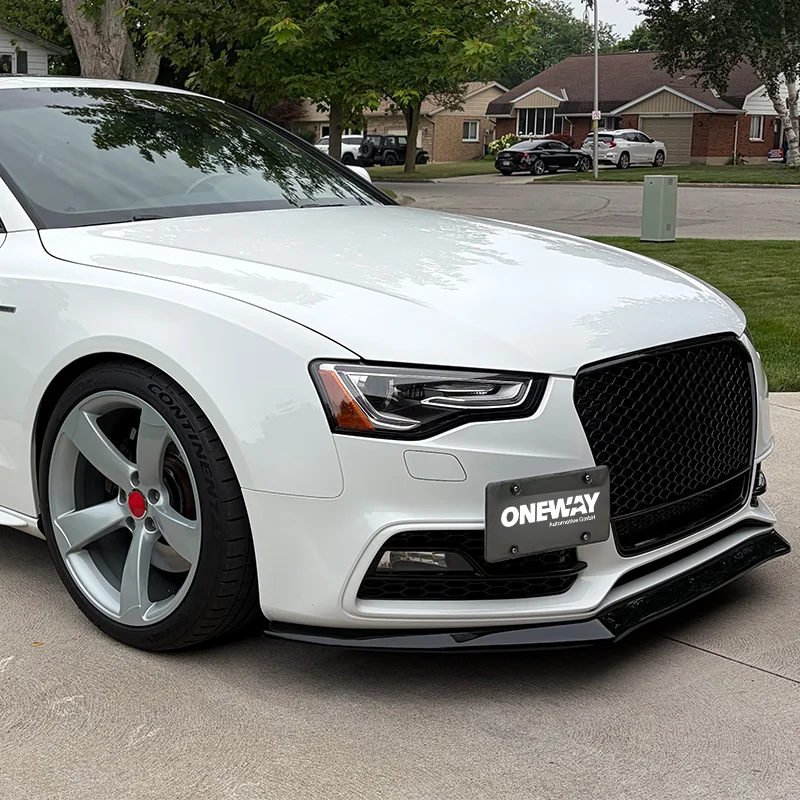 Oneway Voorspoilerlip passend voor Audi A5 S-line/S5 8T Facelift 2011-2016 – Glanzend zwart