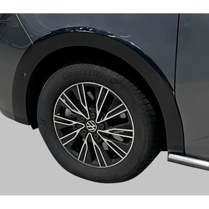 RGM Set spatbordverbreders passend voor Volkswagen T7 Multivan 2021- Lange wielbasis – Zwart (met Park Assist)