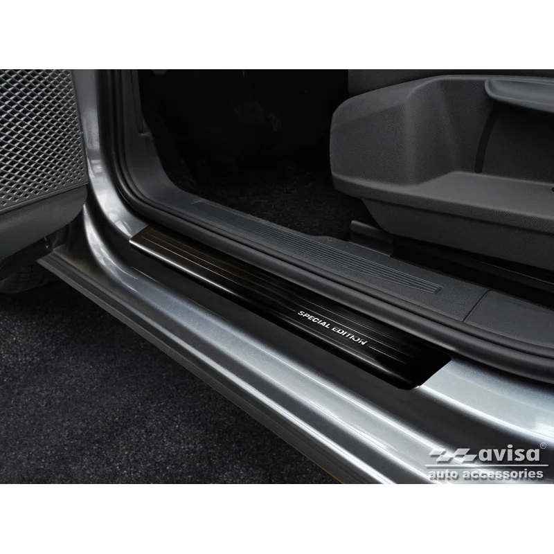 Avisa Zwart RVS Instaplijsten passend voor Volkswagen Caddy V 2020- - 'Special Edition' - 2-delig