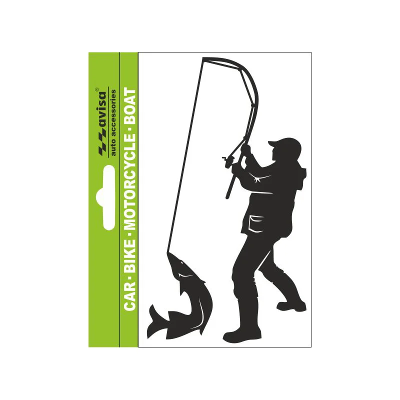 Avisa AutoTattoo Sticker Fisher Angler + Fish - 7x14cm