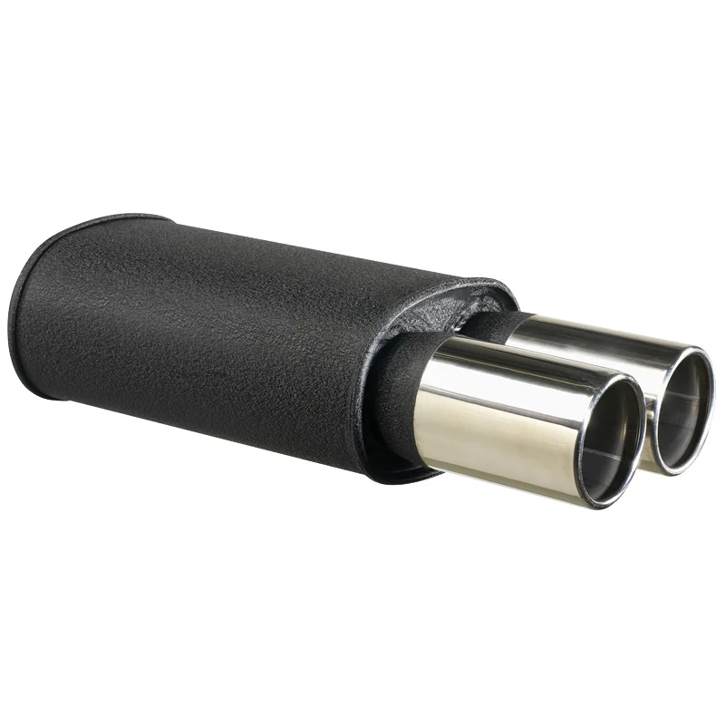 AutoStyle Stalen Sportuitlaat Universeel – 2x90mm Rond – 63,5mm aansluiting