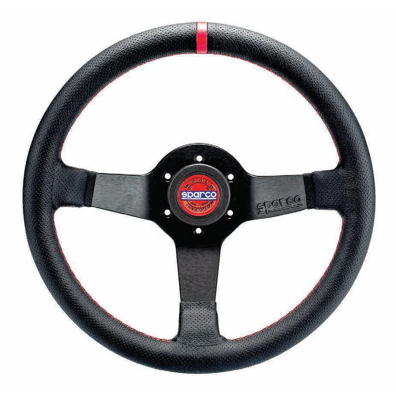 Sparco Universeel Sportstuur Champion - Zwart Leder - Diameter 330mm