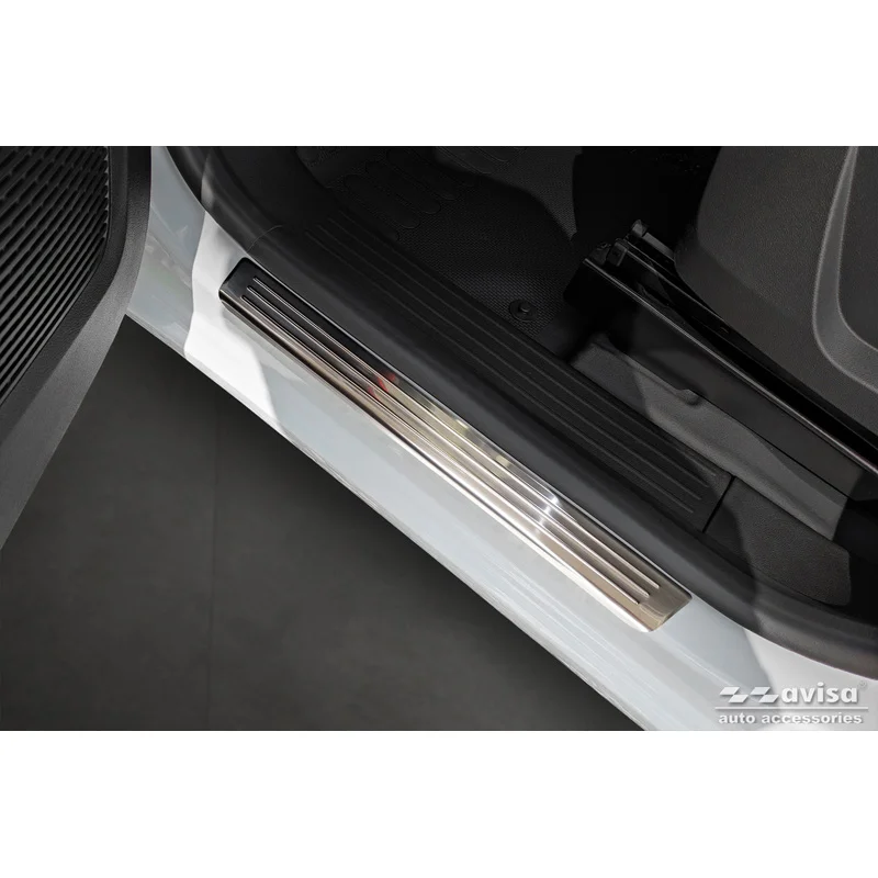 Avisa RVS Instaplijsten passend voor Renault Kangoo III & Nissan Townstar & Mercedes Citan 2021- - 'Lines' - 4-delig (voor alle 4-deurs modellen)