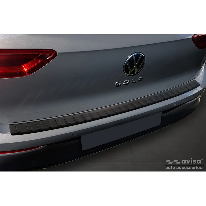 Avisa RVS Achterbumperprotector passend voor Volkswagen Golf VIII HB 5-deurs 2020-2024 & FL 2024- - Matzwart
