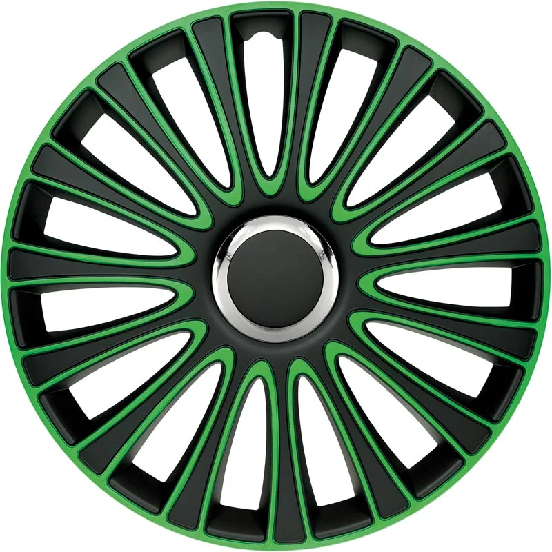 AutoStyle 4-Delige Wieldoppenset LeMans 16-inch zwart/groen