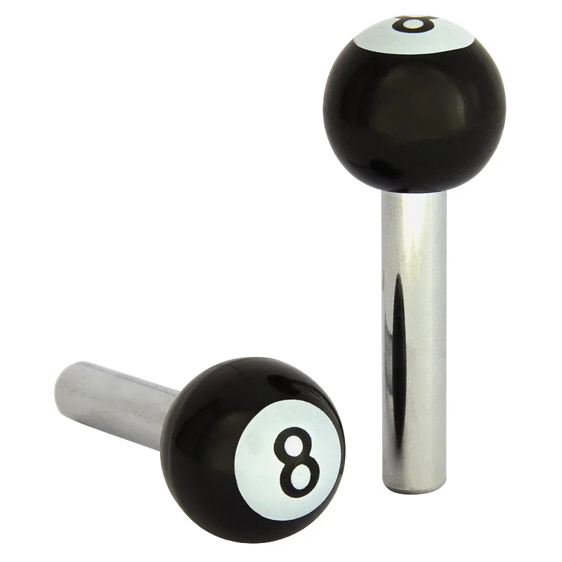 AutoStyle Universele deurstiften 8-ball - Zwart - set à 2 stuks