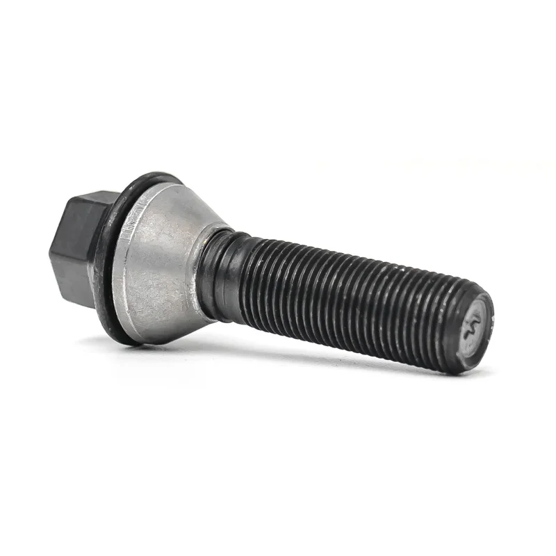 H&R Wielbout konisch met beweegbare ring M14x1.25 - Lengte 48mm - Zwart (Bv. passend voor BMW)