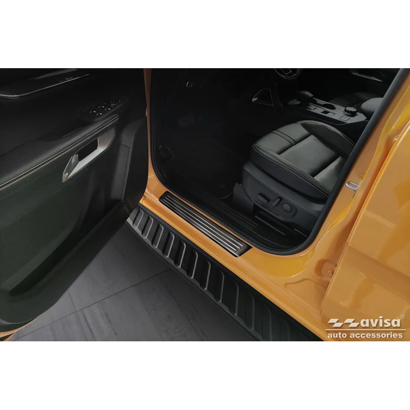Avisa Zwart RVS Instaplijsten passend voor Ford Ranger VI 2022- 'Lines' - 4-delig
