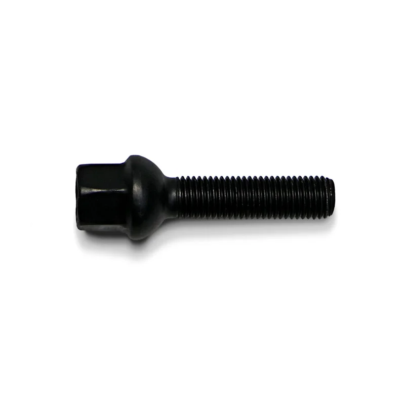 H&R Wielbout bolkonisch R12 M12x1.50 - Lengte 60mm - Zwart (Bv. passend voor Mercedes)