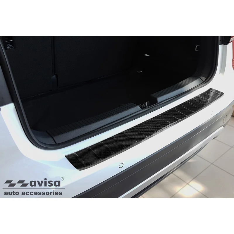 Avisa 3D Carbon Achterbumperprotector passend voor Volkswagen T-Cross 2019-2024 & FL 2024- - Zwart