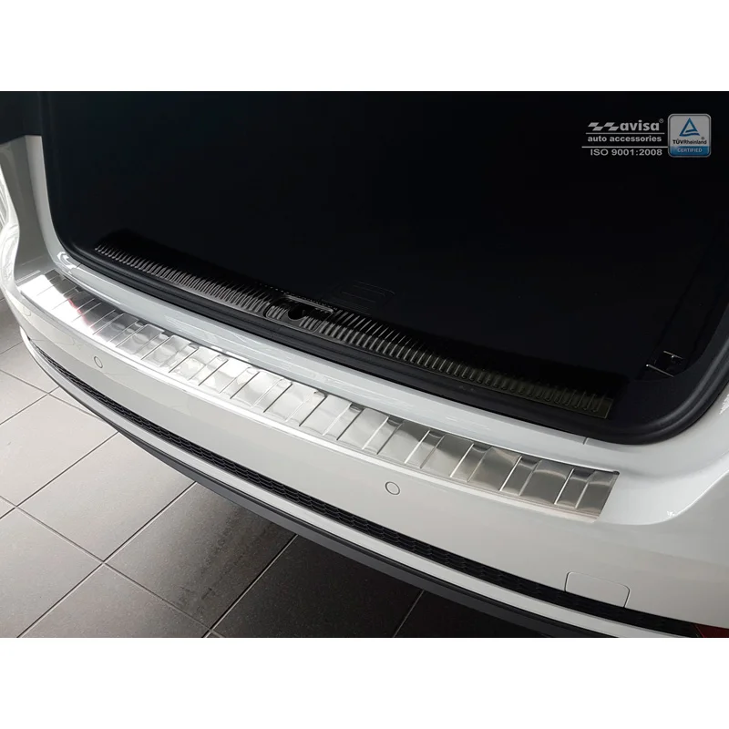 Avisa RVS Achterbumperprotector passend voor Audi A4 B9 Avant 2015-2019 & Facelift 2019- (incl. S4 Avant) - Zilver