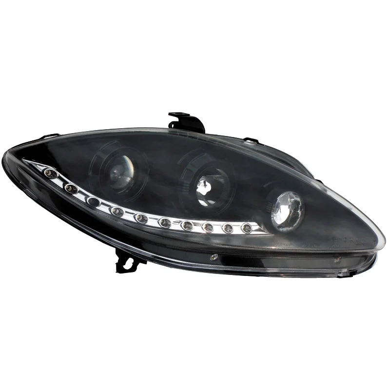 AutoStyle Set Koplampen in DRL-Look passend voor Seat Leon/Altea/Toledo 2005-2009 – Zwart
