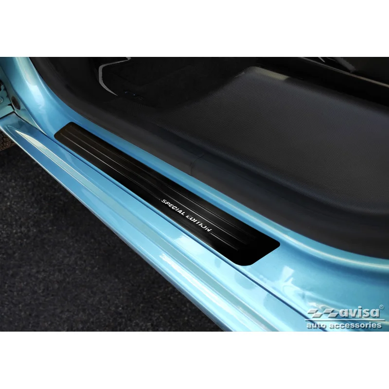 Avisa Zwart RVS Instaplijsten passend voor Renault Zoe FL 2019- 'Special Edition' - 4-delig