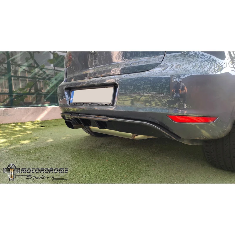 Motordrome Achterbumperdiffuser passend voor Volkswagen Golf VI 2008-2012 excl. GT/GTD/R/Plus/Variant (ABS)