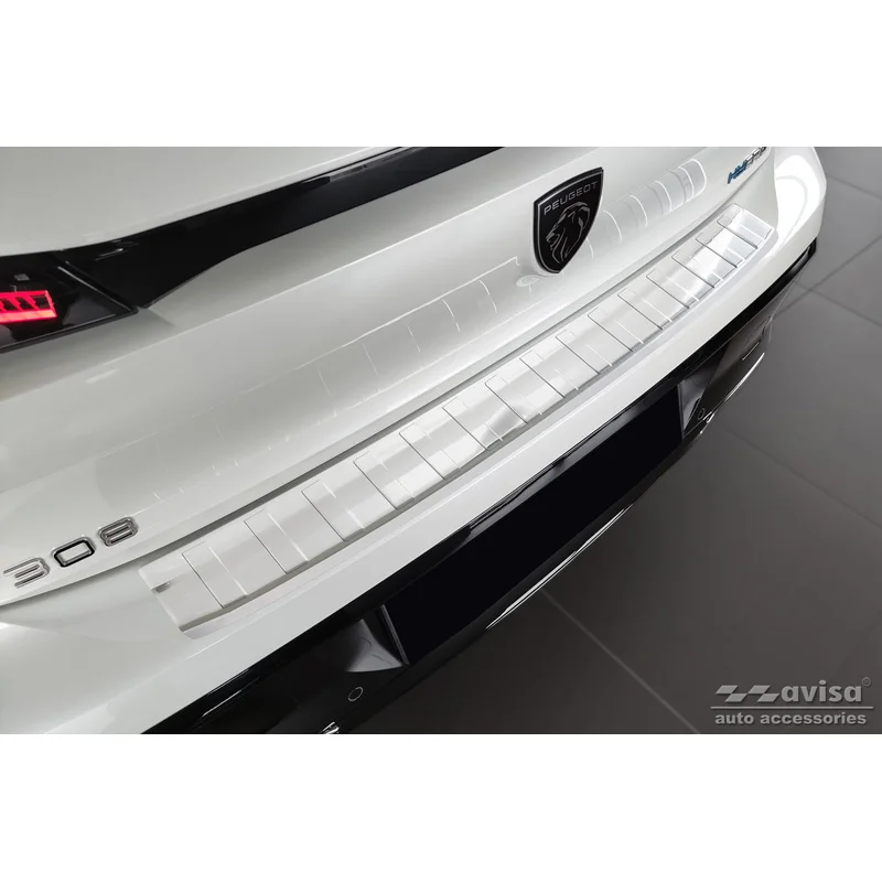 Avisa RVS Achterbumperprotector passend voor Peugeot 308 III HB & SW 2021- - Zilver