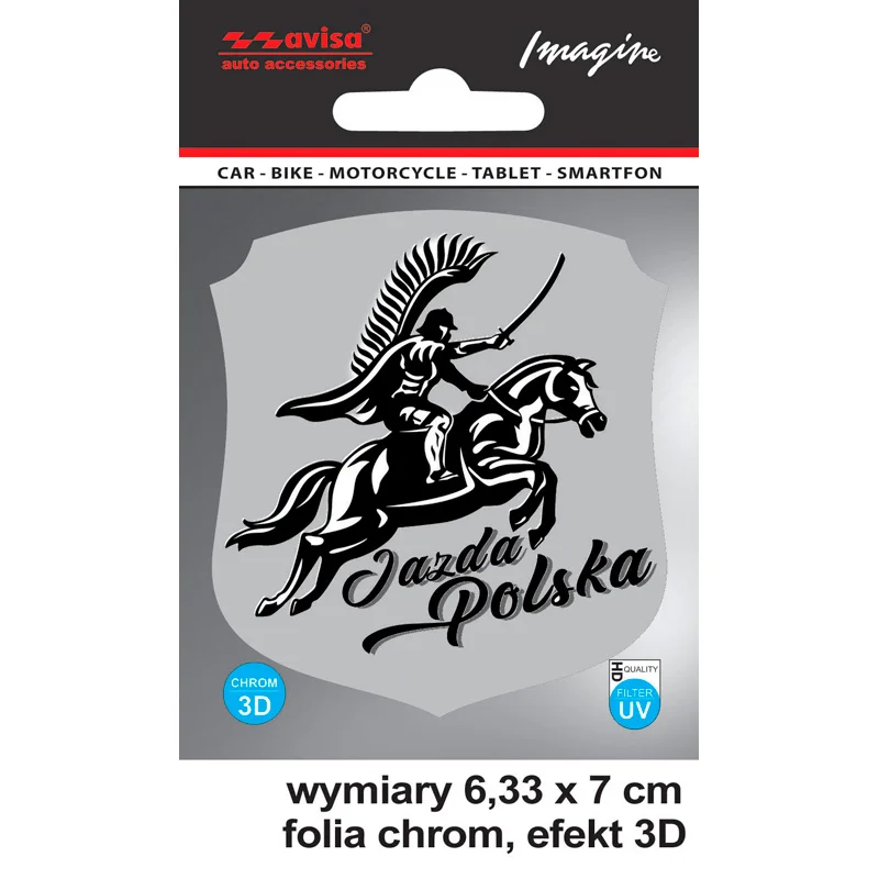 Avisa AutoTattoo Sticker Husar 3D Chrome - 6,33 x 7 cm