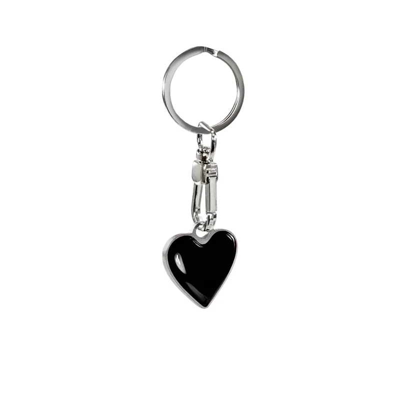 Avisa RVS sleutelhanger - 'Heart' Zwart