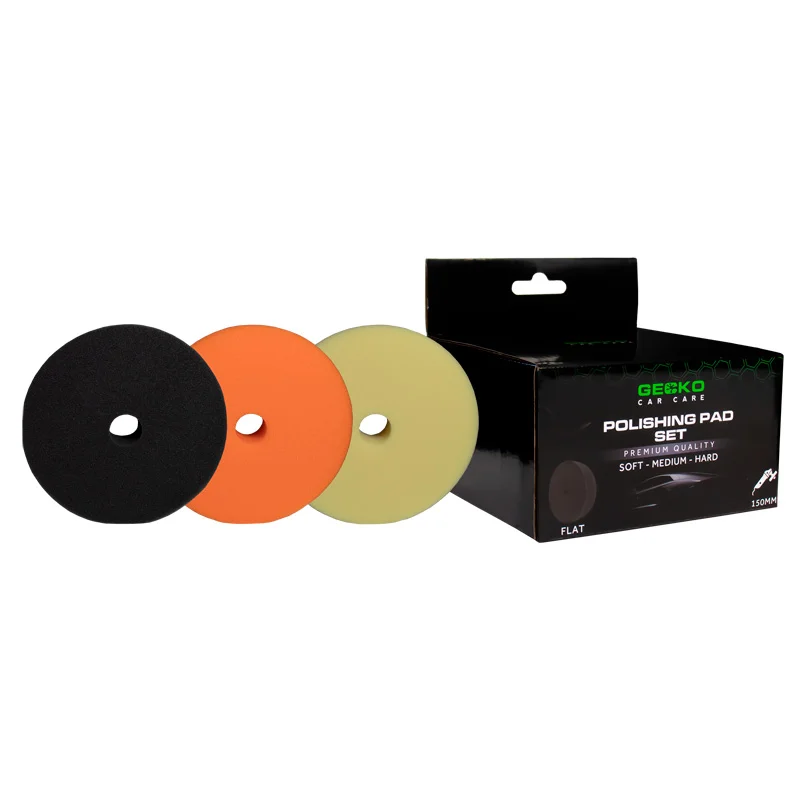 Gecko Set Polijstpads 150mm 3-stuks