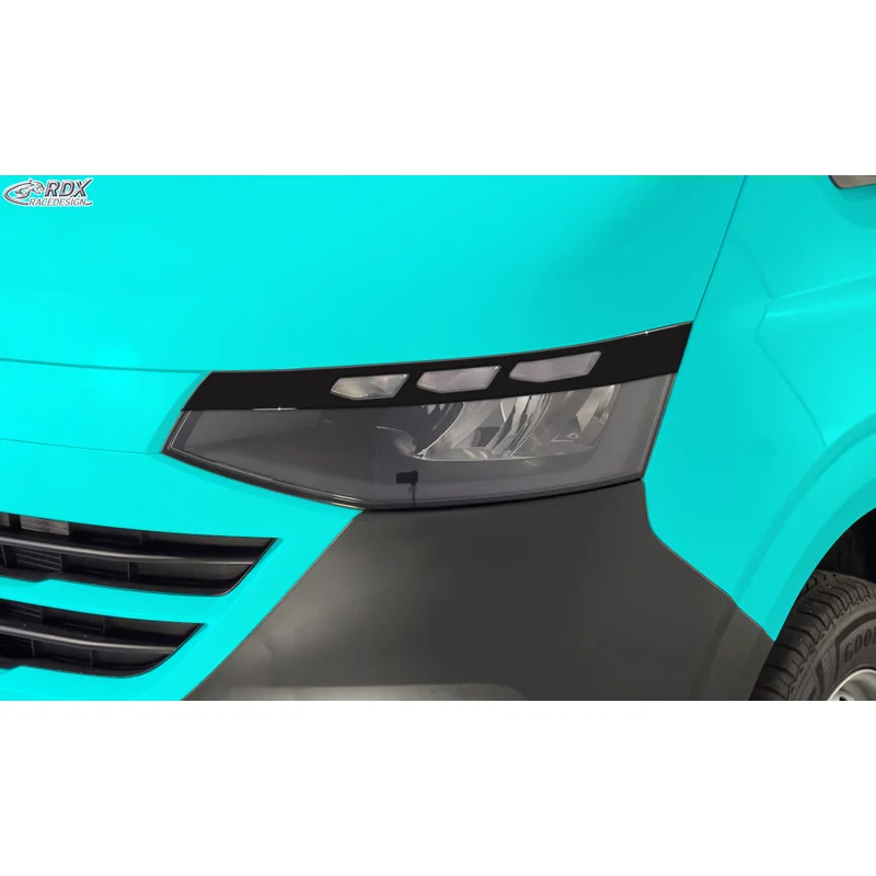 RDX Koplampspoilers passend voor Volkswagen Transporter T7 2024- excl. IQ.Light (ABS Glanzend Zwart)