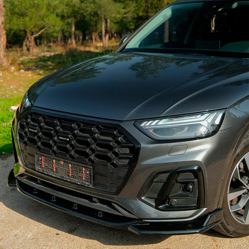Oneway Voorspoilerlip passend voor Audi SQ5 / Q5 S-Line (FY) Facelift 2020-2024 incl. Sportback – Glanzend zwart