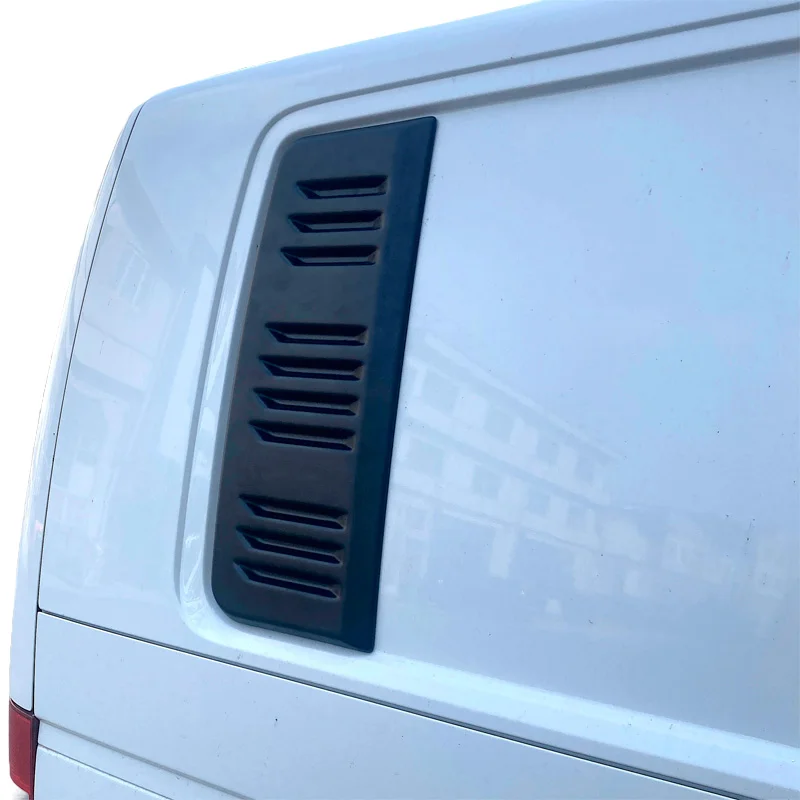 Oneway Set luchtinlaten (zijkant) passend voor Volkswagen Transporter T5.1/T6/T6.1 2010-2022 (Lange wielbasis) - Versie 2 - Matzwart