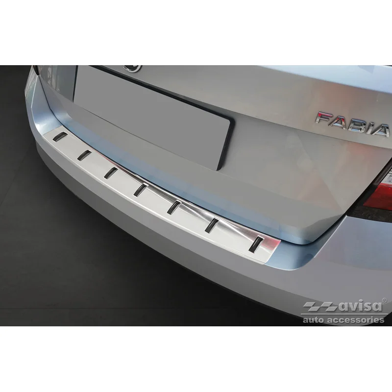 Avisa RVS Achterbumperprotector STRONG EDITION passend voor Skoda Fabia III Combi 2014-2018 - Zilver