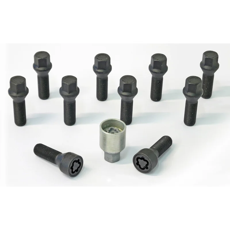 H&R Wielboutenset konisch M14x1.50 - Lengte 45mm - Zwart - 10 stuks - incl. wielsloten