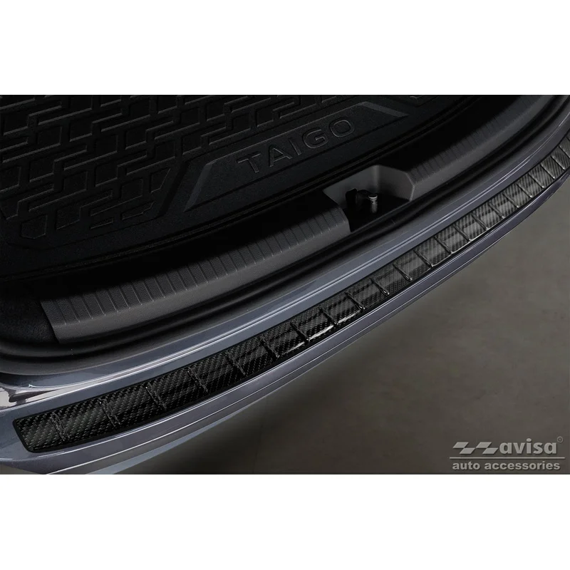 Avisa 3D Carbon Achterbumperprotector passend voor Volkswagen Taigo 2021- - Zwart