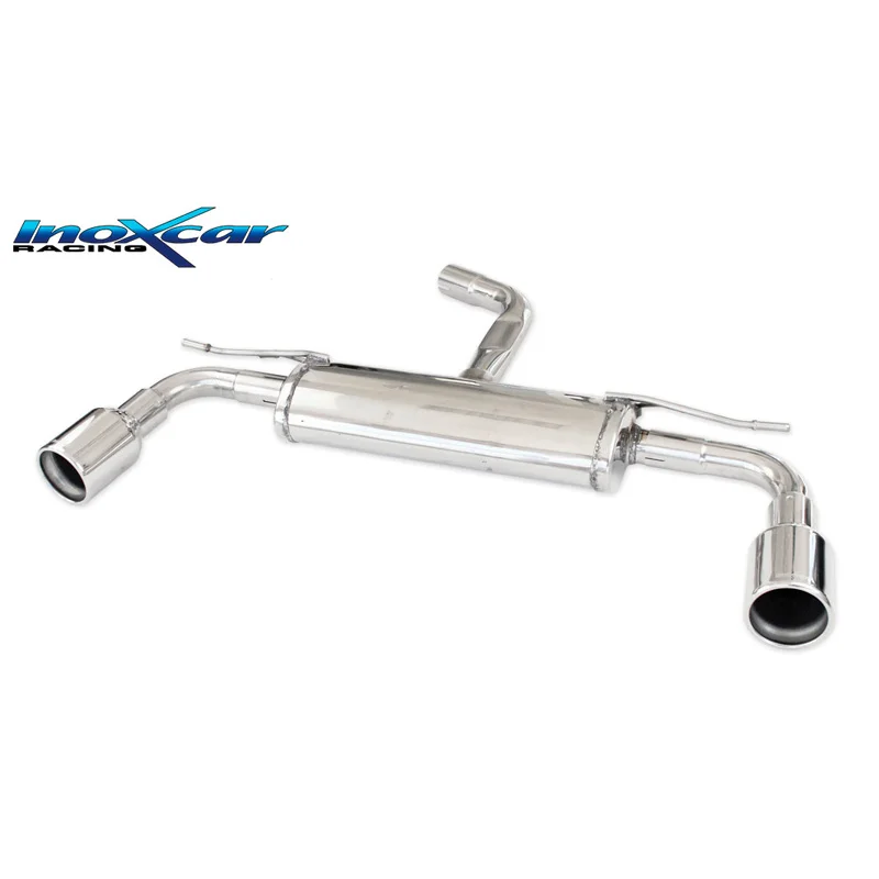 InoXcar 100% RVS Dubbele sportuitlaat passend voor Volkswagen Golf VII 2.0 GTD 184PK 2012- 2019 Links/Rechts 102mm (alleen met GTI diffuser)
