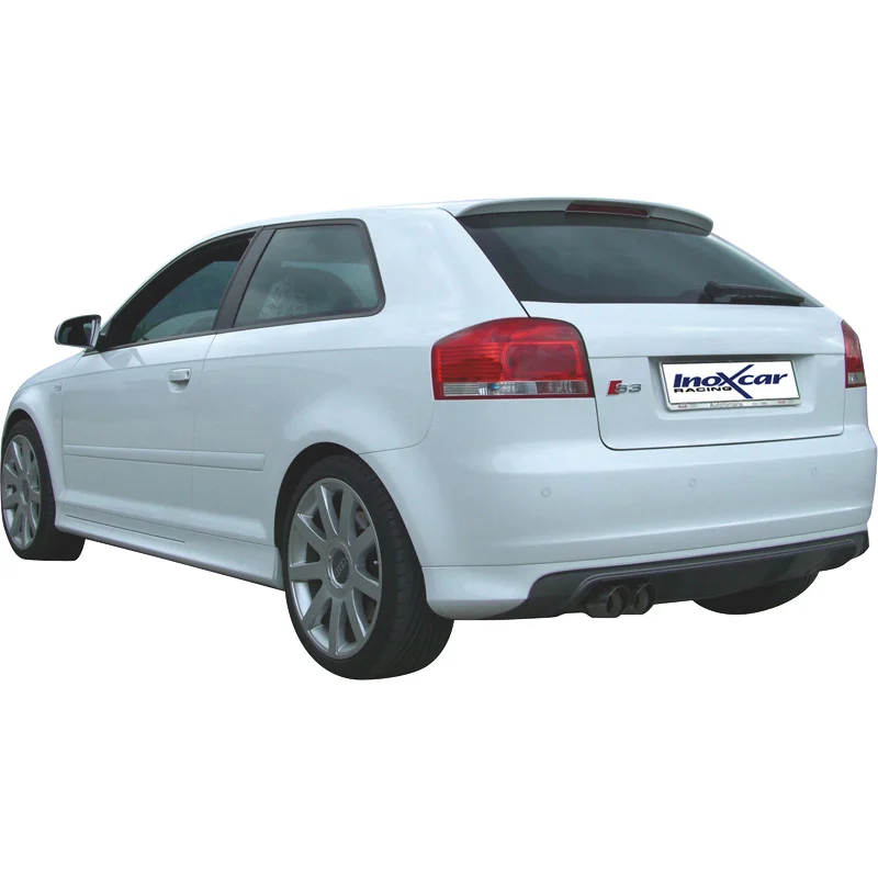 InoXcar 100% RVS Sportuitlaat passend voor Audi S3 8P 2.0 TFSi (265pk) 2006- 2x80mm Racing