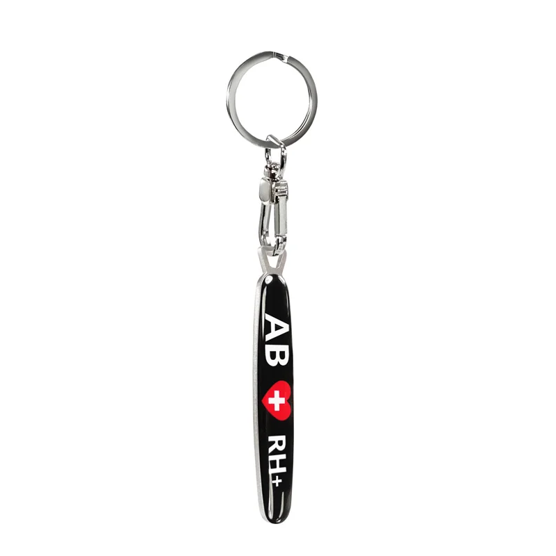 Avisa RVS sleutelhanger - 'Blood Type' AB RH+