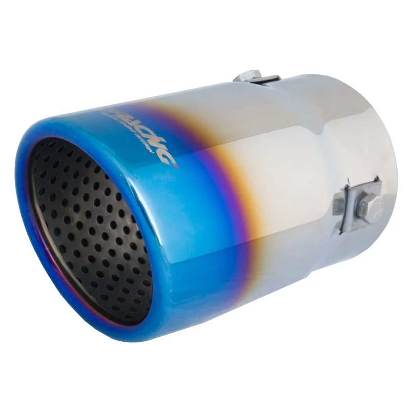 Simoni Racing Uitlaatsierstuk Rond/Schuin RVS/Titanium – Ø76xL128mm – Montage 37->63mm