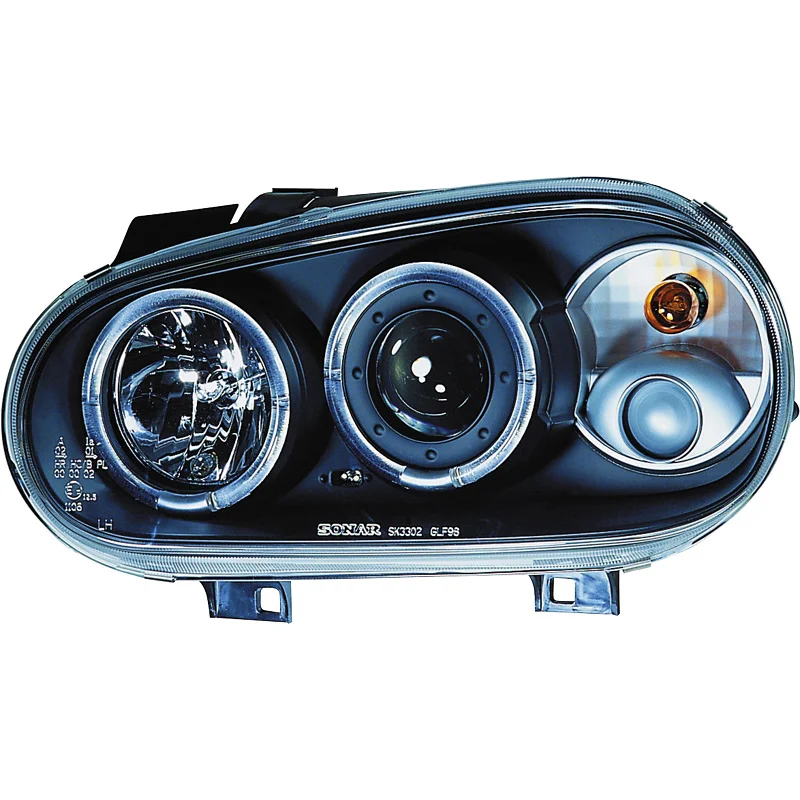 AutoStyle Set Koplampen passend voor Volkswagen Golf IV 1998-2003 – Zwart – incl. Angel-Eyes