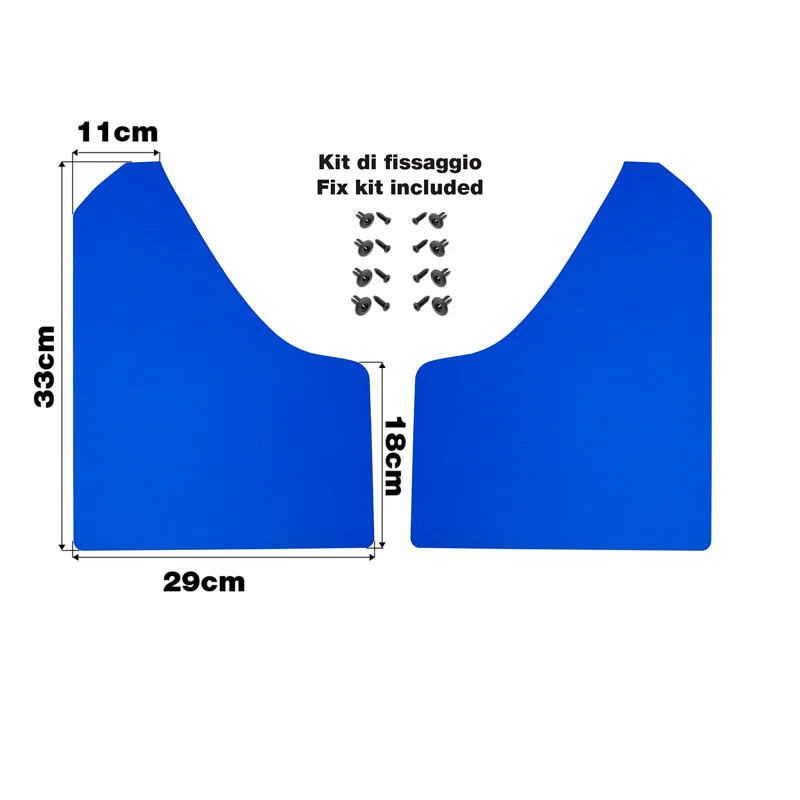 Simoni Racing Universele spatlappen set - incl. bevestigingsschroeven - Blauw ABS