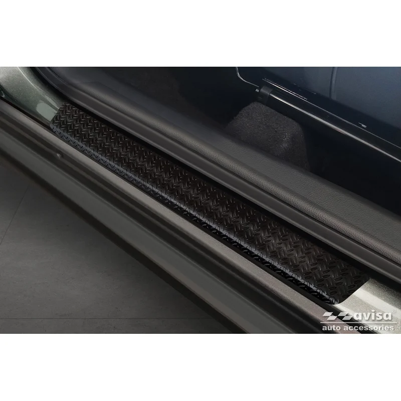 Avisa Aluminium Instaplijsten passend voor Toyota Aygo X 2022- 'Riffled Plate' - 4-delig - Zwart