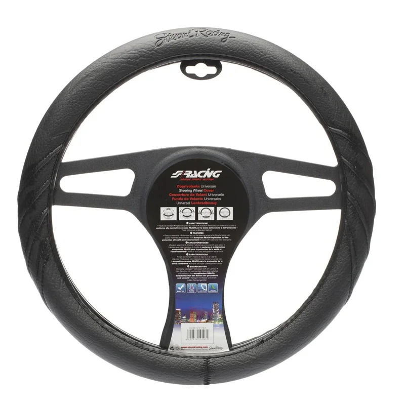 Simoni Racing Stuurwielhoes Dark - Zwart Eco-Leder - 37-39cm