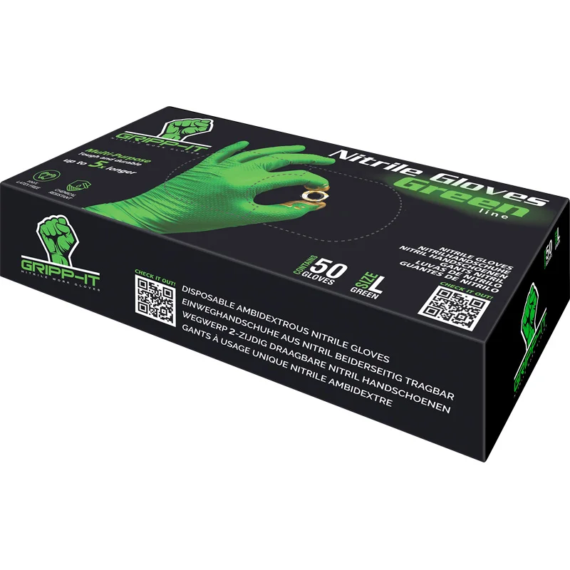 Gripp-It nitril handschoenen – maat L – Groen – dispenserdoos à 50 stuks