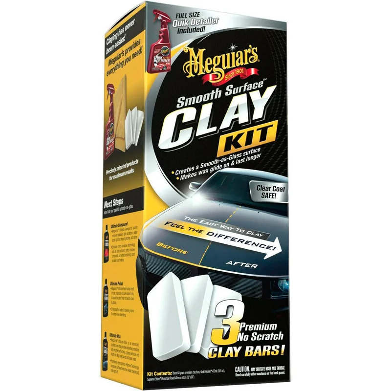 Meguiar’s Smooth Surface Clay Kit (3x60g Klei/473ml Quik Detailer/1 Supreme Shine Doek)