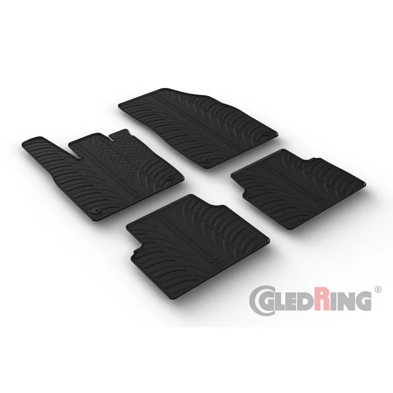 Gledring Rubbermatten passend voor Volkswagen ID.3 2020- & Cupra Born 2021- & Skoda Elroq 2024- (T profiel 4-delig + montageclips)