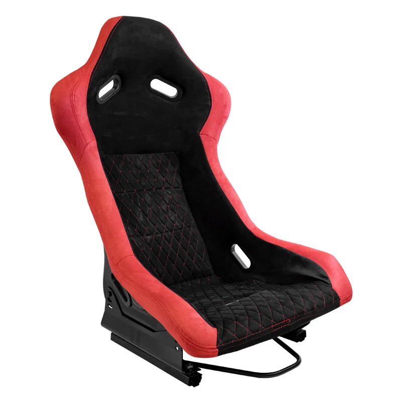 AutoStyle Sportstoel ‘LV’ – Zwart/Rood – Vaste polyester rugleuning – incl. sledes